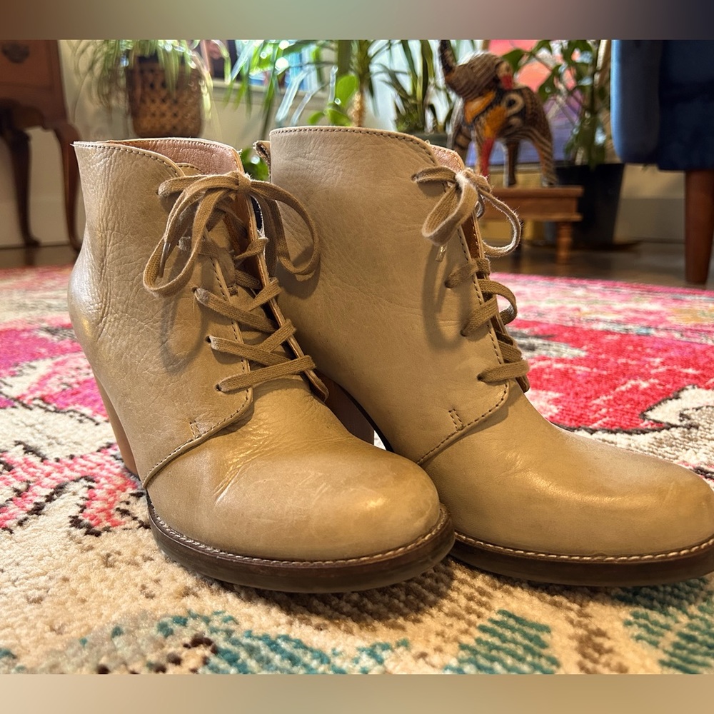 Latigo Wood Block Heel Leather Booties